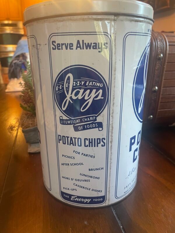 Vintage Jay's Potato Chips Tin (1 Pound Size) Original 1950s - Image 2