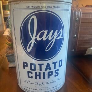 Vintage Jay's Potato Chips Tin (1 Pound Size) Original 1950s