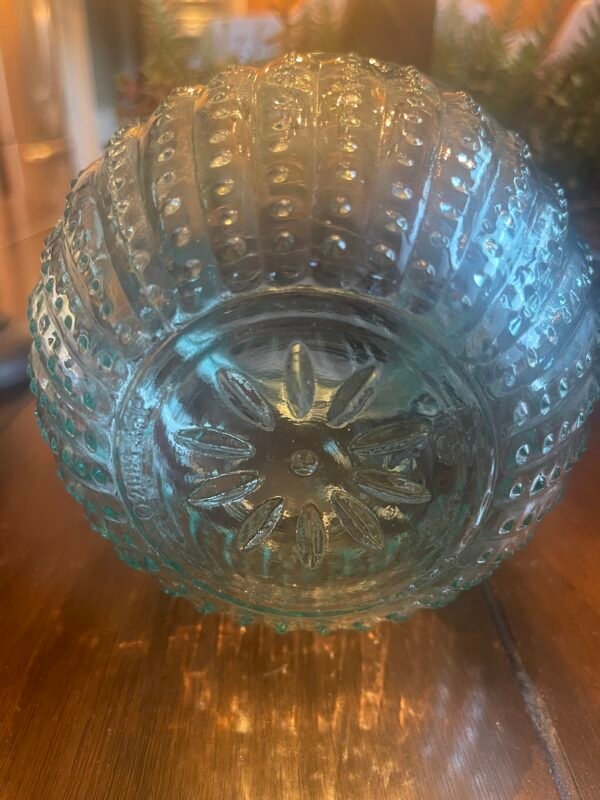 Hobnob Blue Glass Flower Vase with Metal Screw Top Frog Lid - Image 4