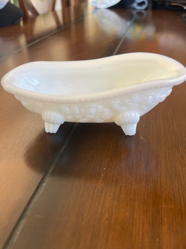 Vintage Avon Milk Glass Clawfoot Bathtub