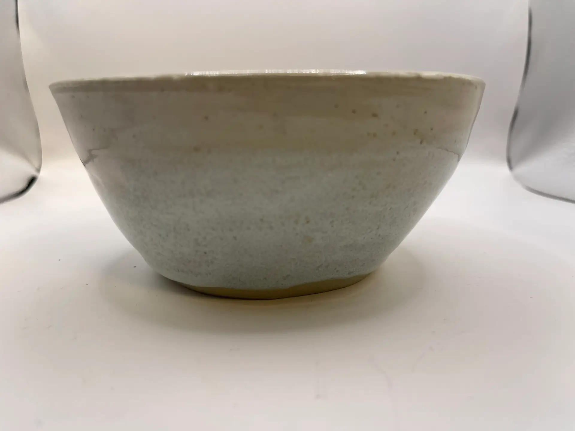 Pottery Bowl - Medium- Glazed - Light Blue and Tan