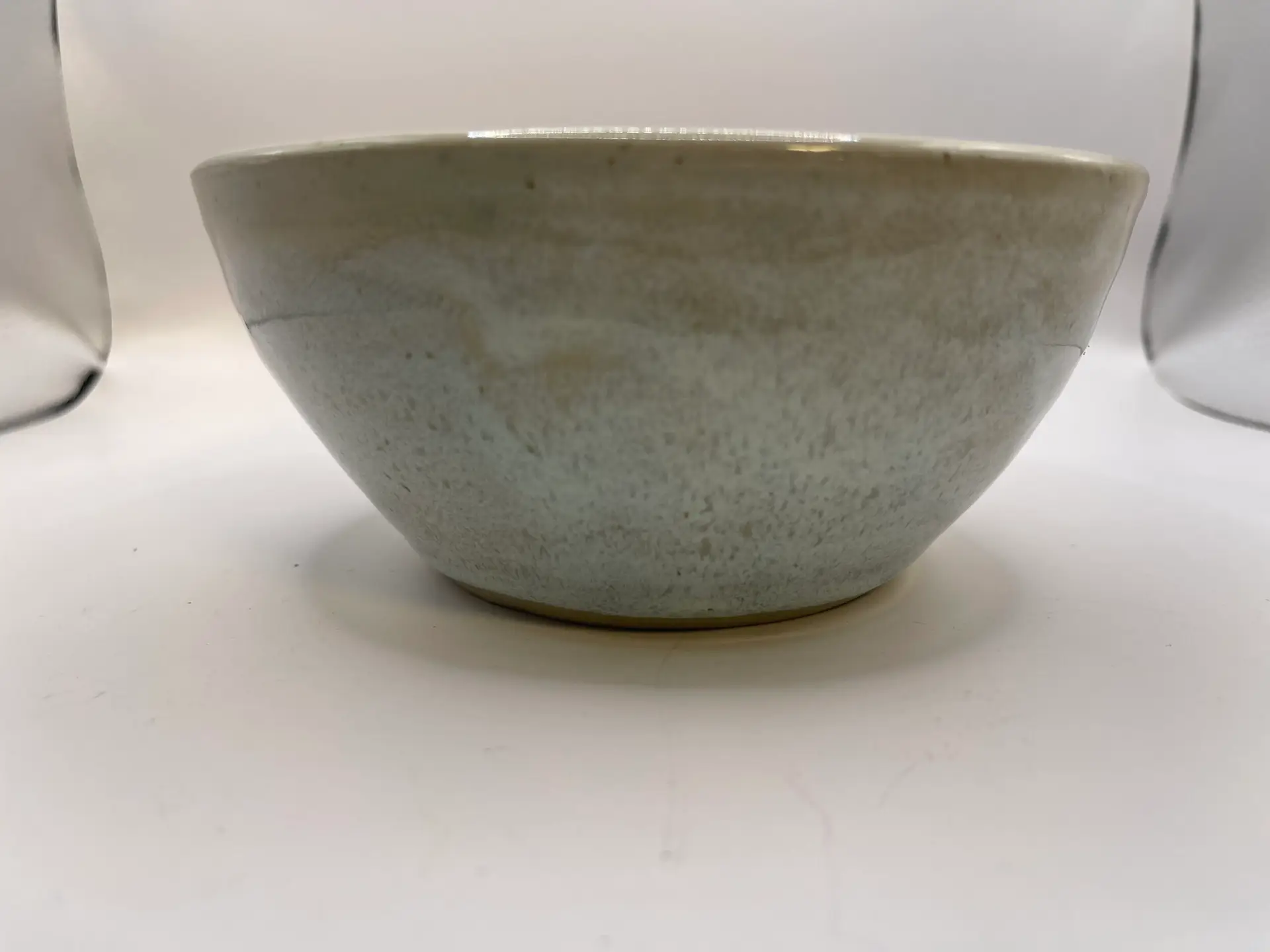 Pottery Bowl - Medium- Glazed - Light Blue and Tan - Image 2