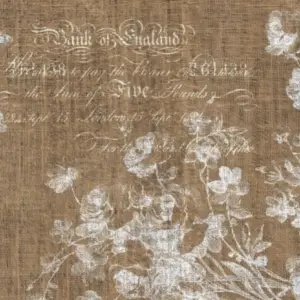 Floral Burlap  - Roycycled Decoupage Paper (Landscape)