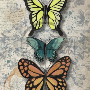 Butterfly Trio Rice Paper- Connie's Lines and Designs