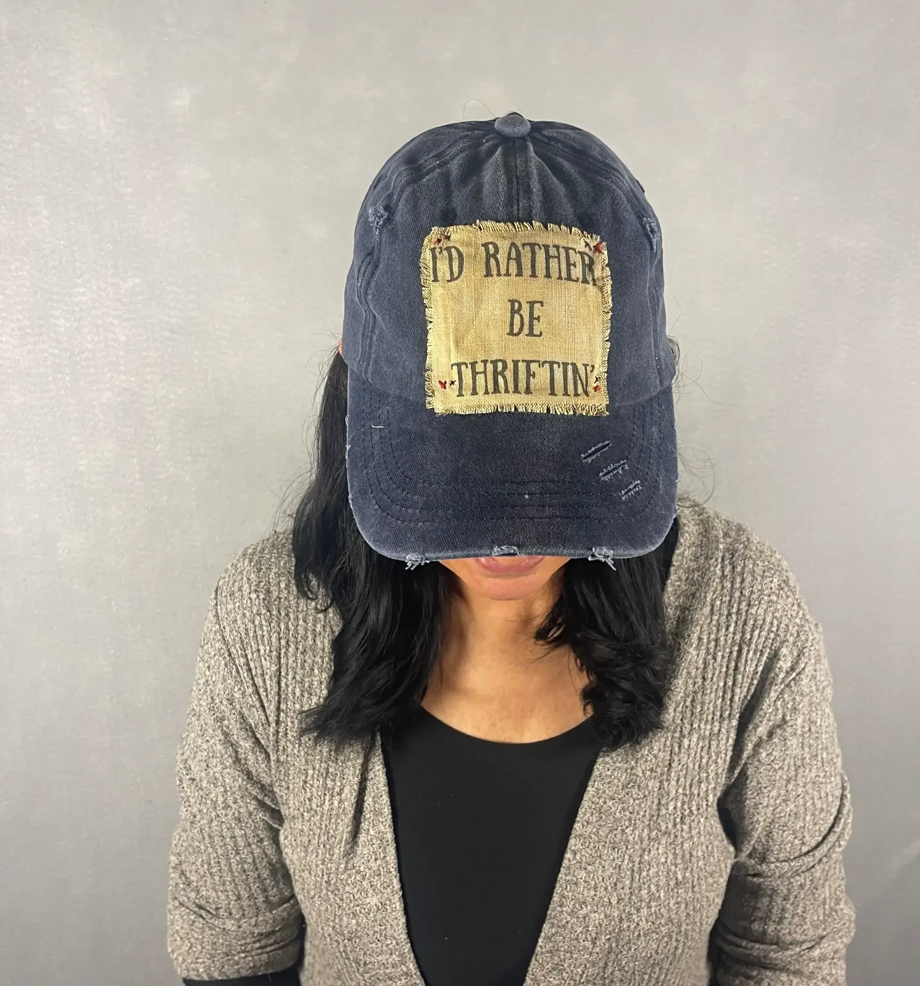 Distressed Hat: I'd Rather Be Thrifting - Image 2
