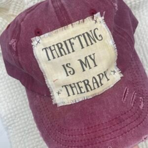 Distressed Hat: Thrifting is My Therapy
