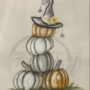 Pumpkin Stack with Spiders (Retired 2024 Limited Edition)- Connie's Lines and Designs Rice Paper (Copy)