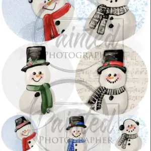 Snowman Ornaments - Connie's Lines and Designs Rice Paper